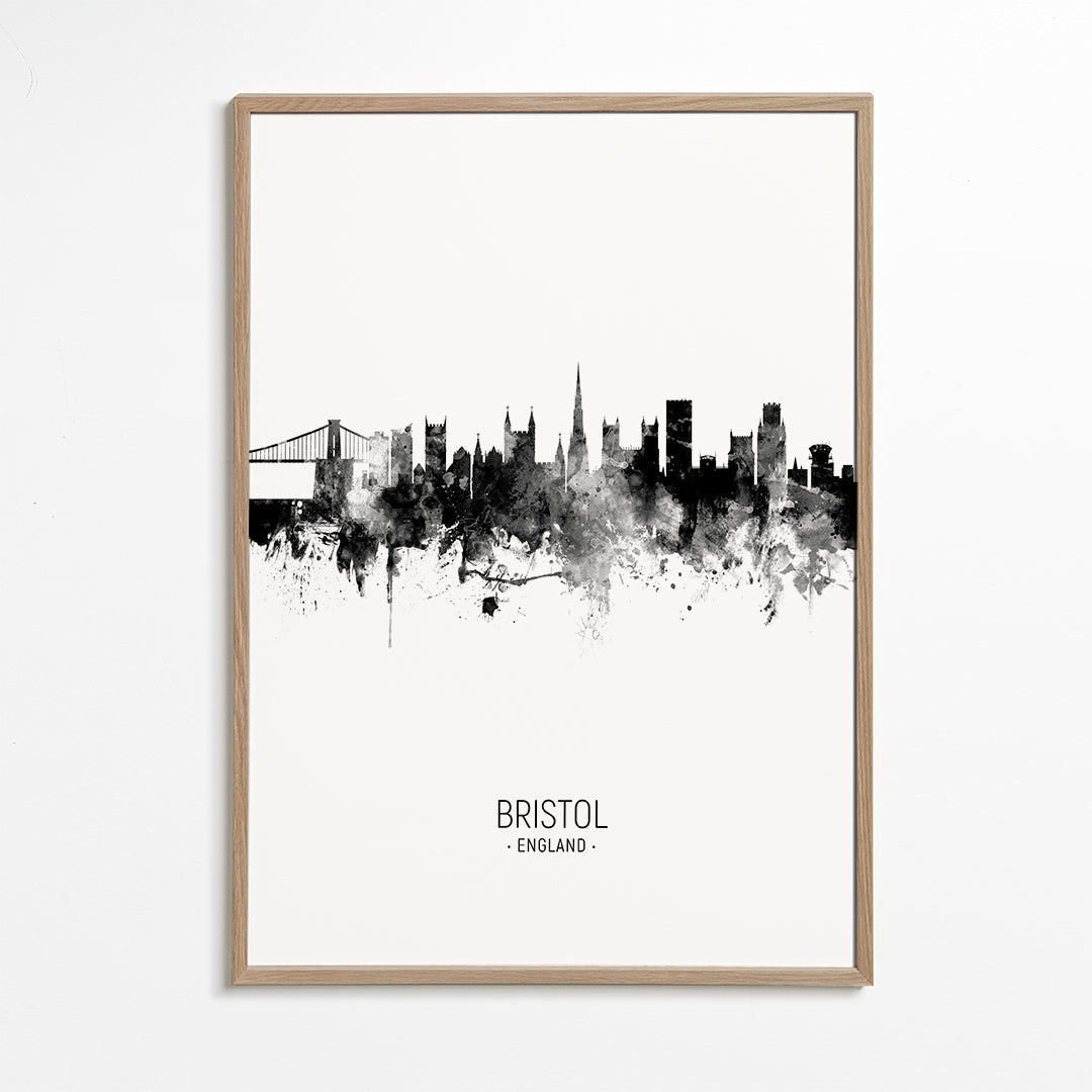 Bristol Skyline en blanco y negro