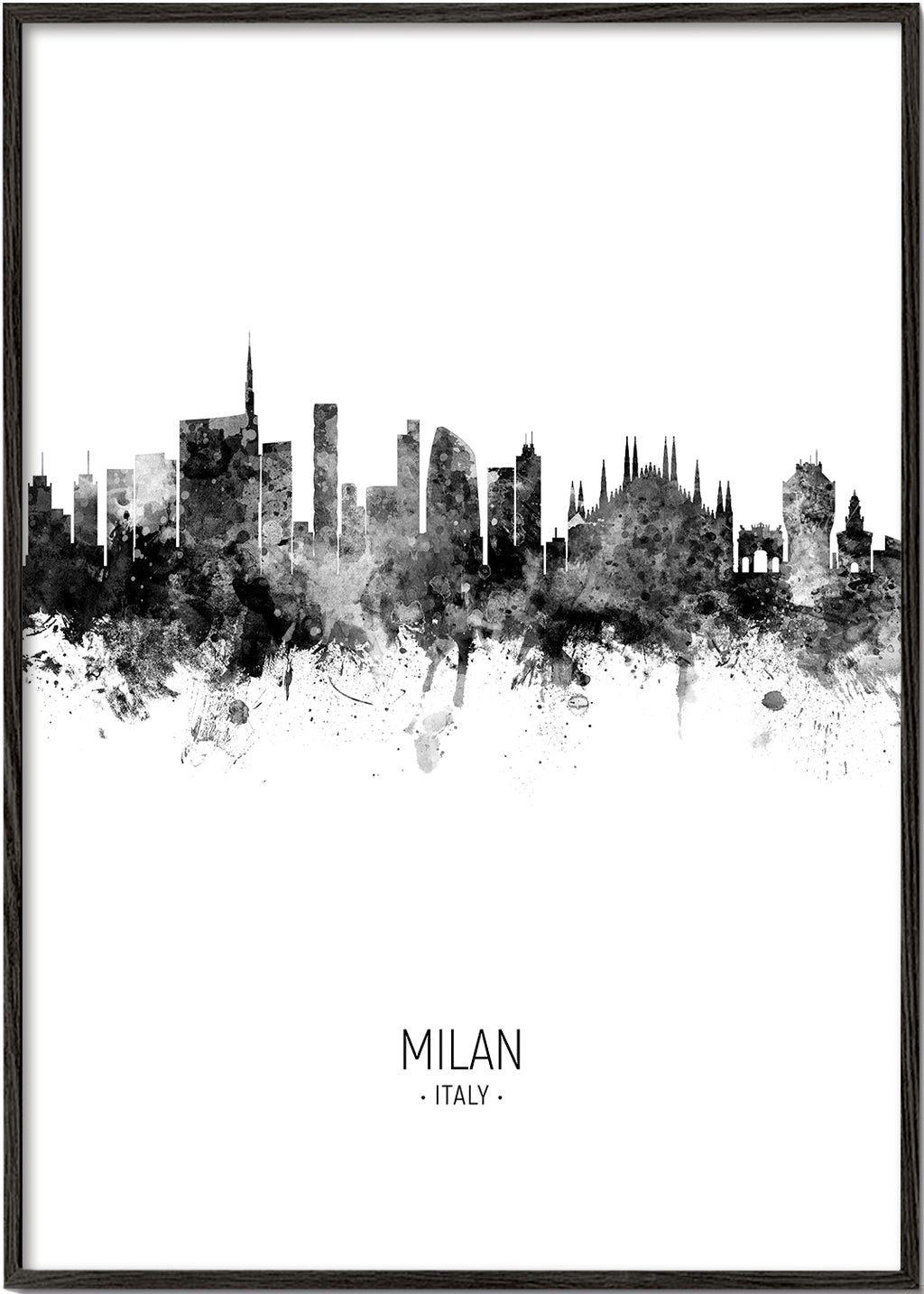 Milan Skyline en blanco y negro