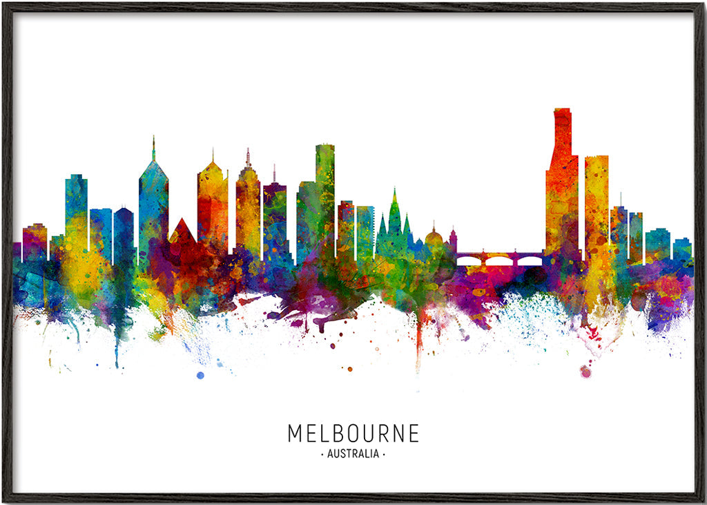 Melbourne Skyline multicolor