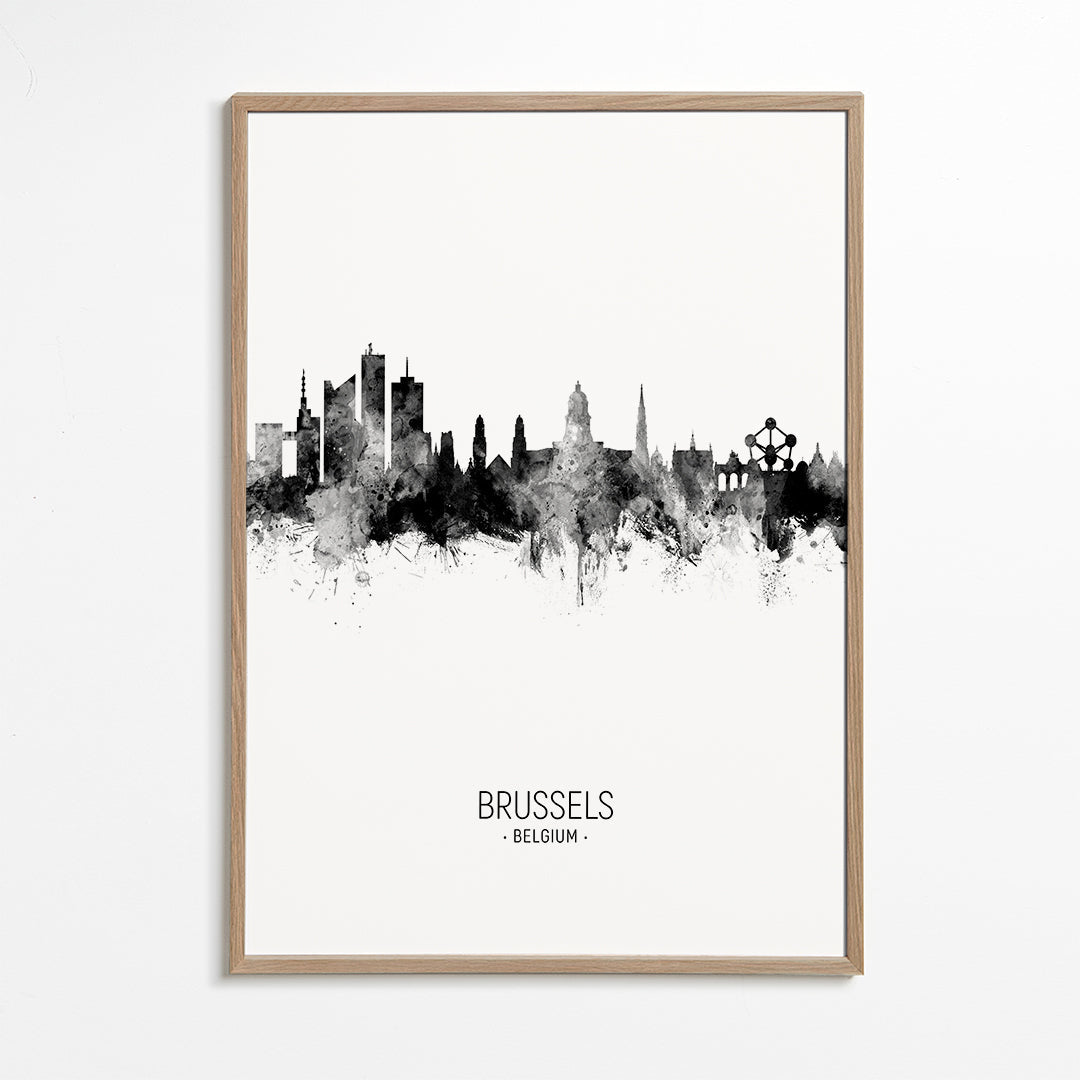 Brussels Skyline blanco y negro