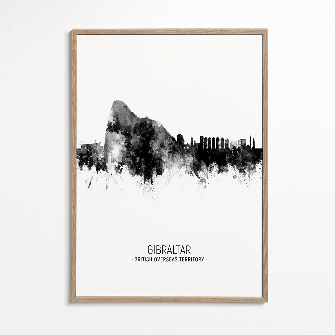 Gibraltar Skyline blanco y negro