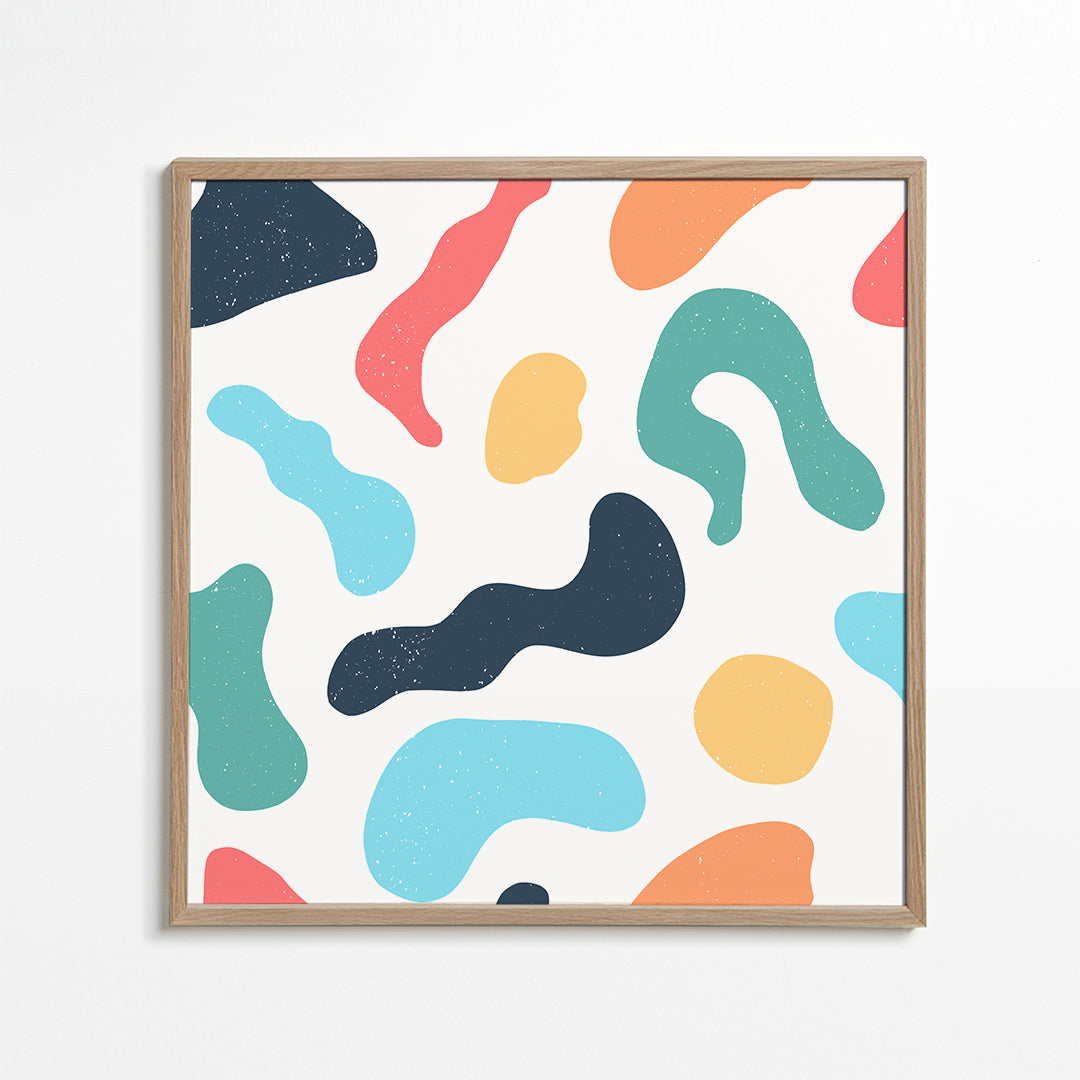Abstract Organic Memphis Shapes Green Cuadradas 2
