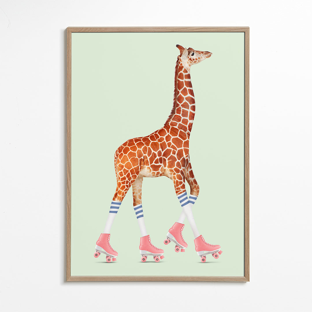 Rollerskating Giraffe