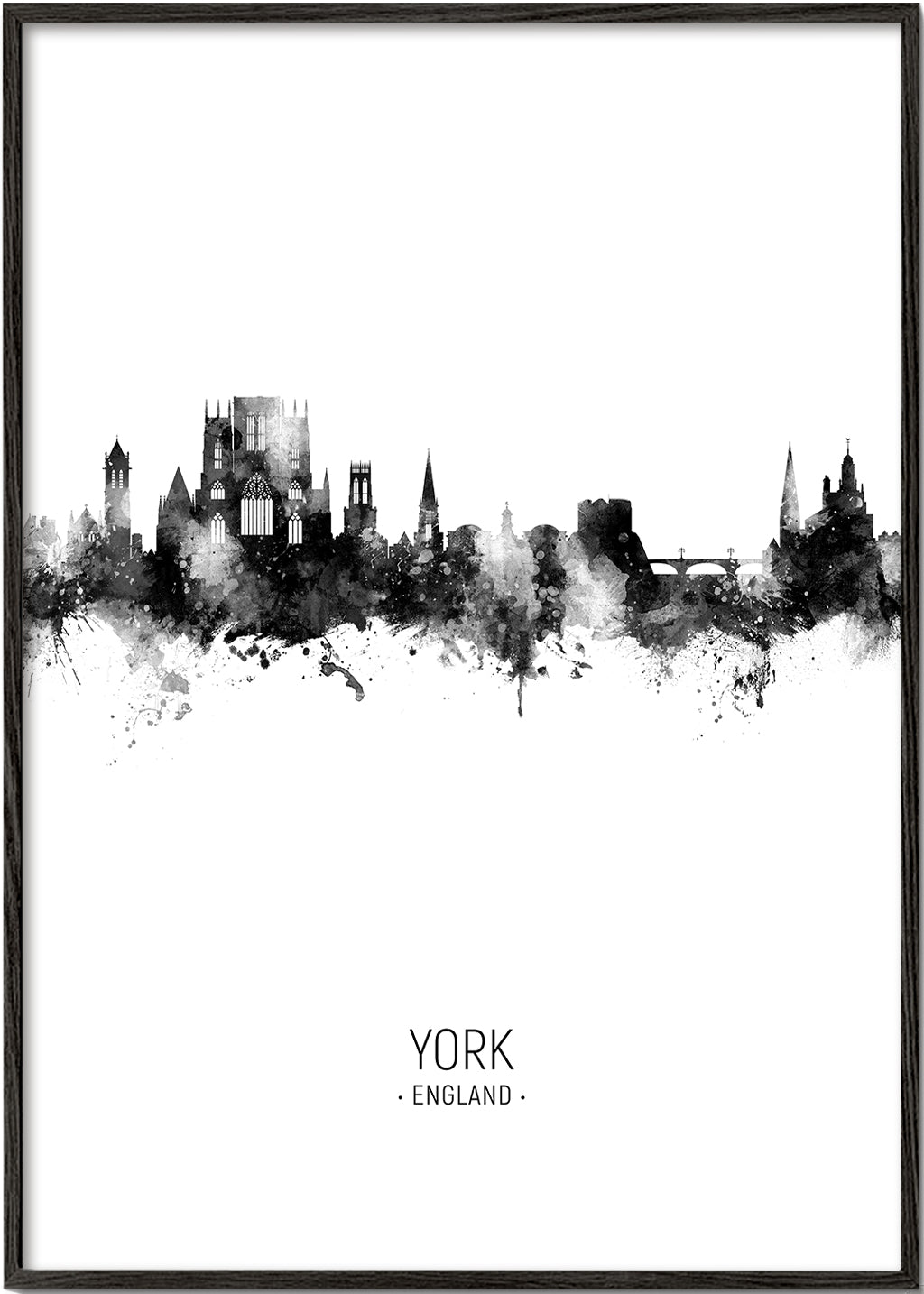 York Skyline blanco y negro