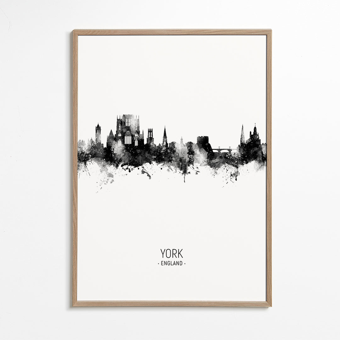 York Skyline blanco y negro