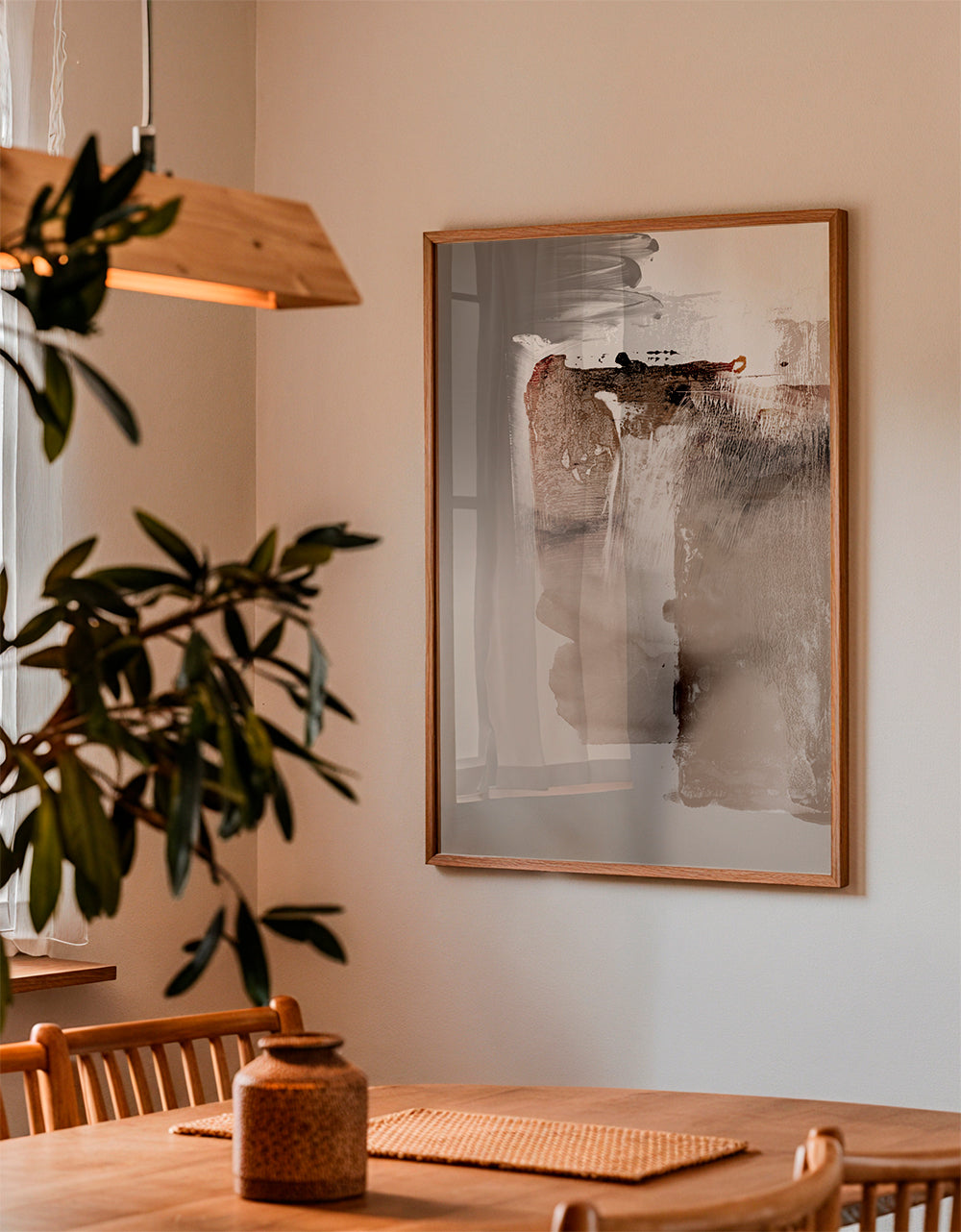 Brown Organic Marks In Beige Space