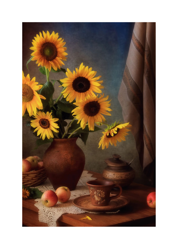Still life with sunflowers and apples - Tatyana Skorokhod (Татьяна