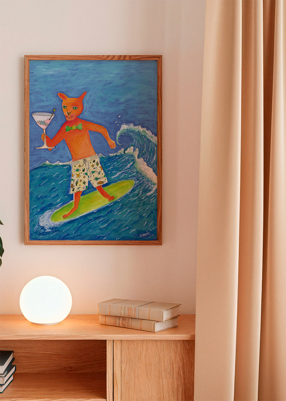 Surfing Cocktail Cat - Sharyn Bursic
