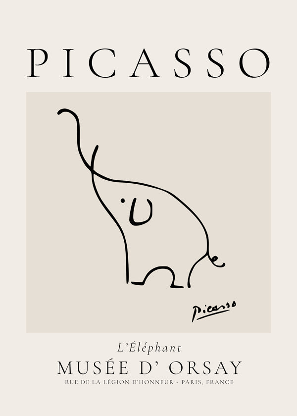 Pablo Picasso Animals Drawings the elephant