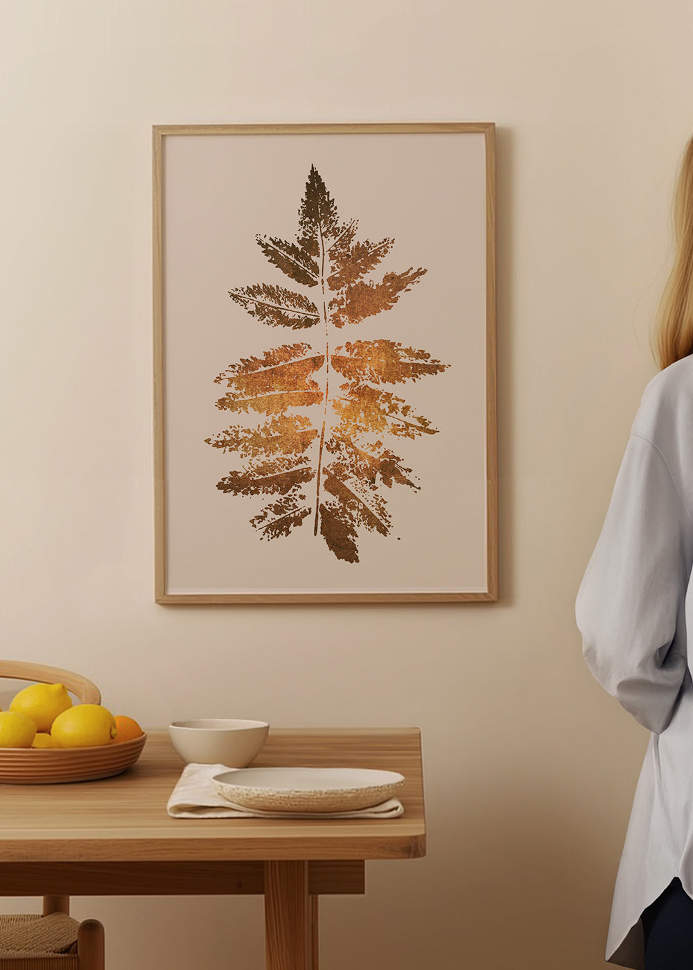 Oak leaf print - gold