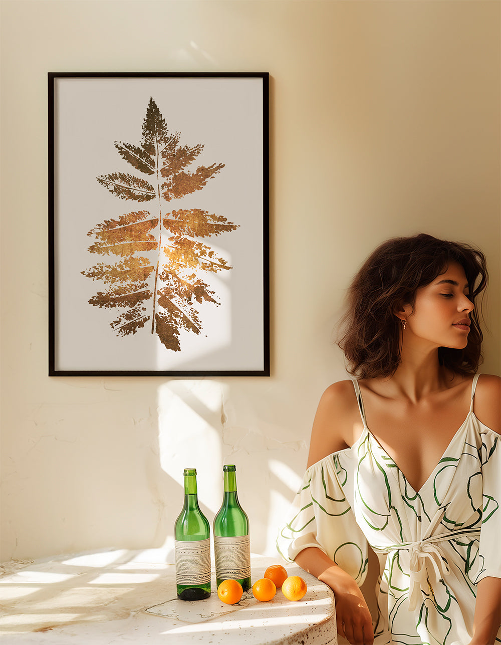 Oak leaf print - gold