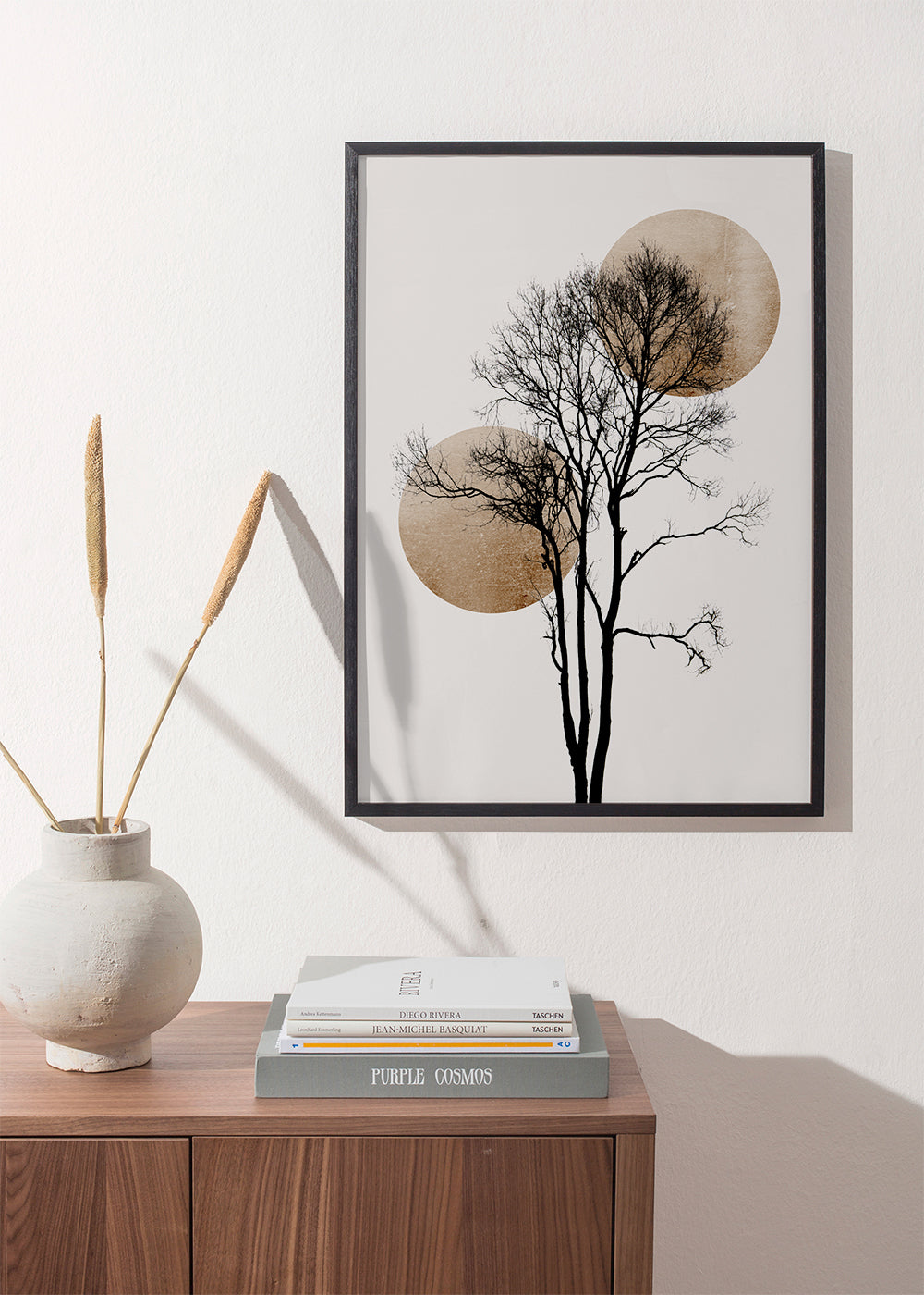 Sun and moon hiding - gold