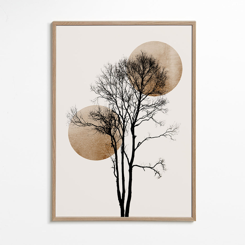 Sun and moon hiding - gold