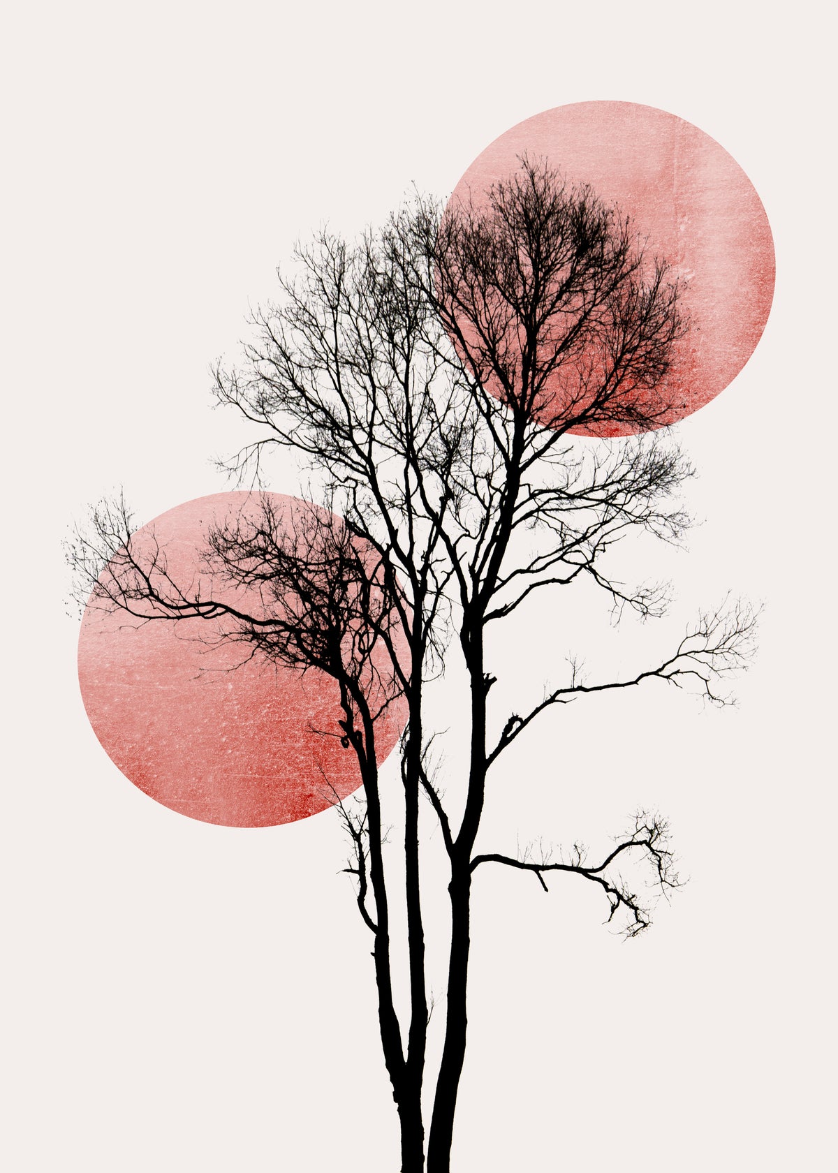 Sun and moon hiding - rosè - Unframed art print