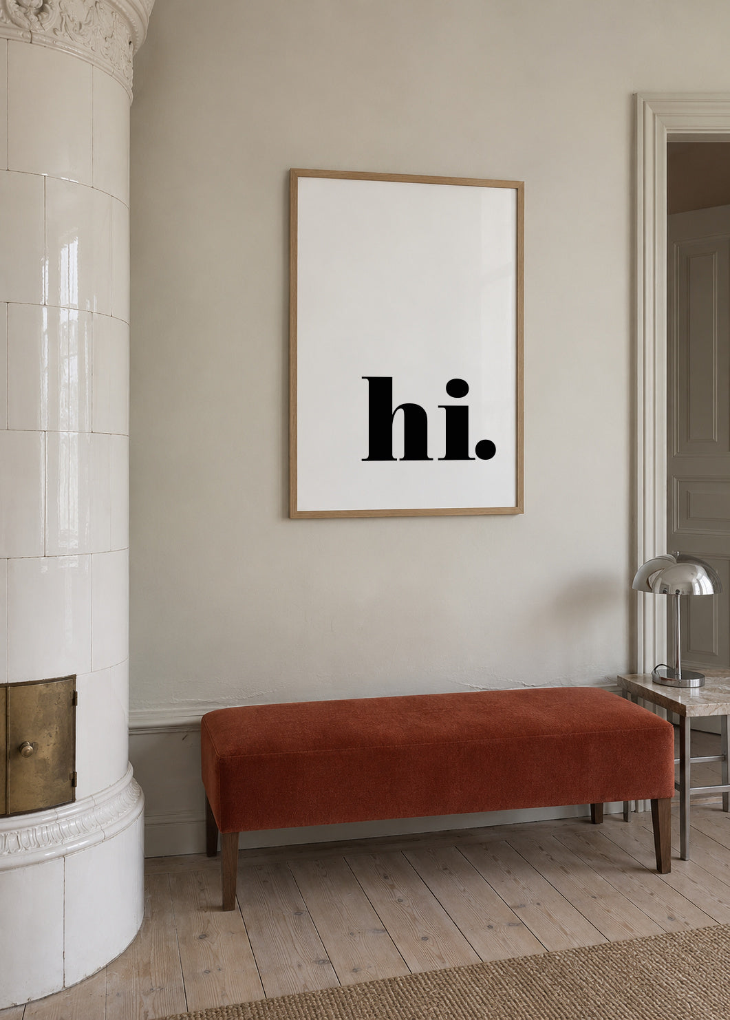 Hi - Framed poster in an interior