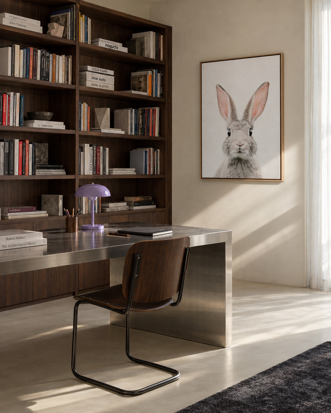 Bunny face - Framed canvas in an interior