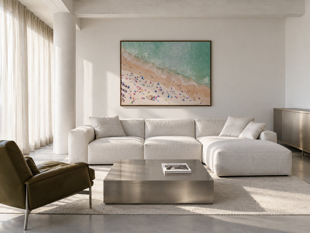 Pastel Beach - Framed canvas in an interior