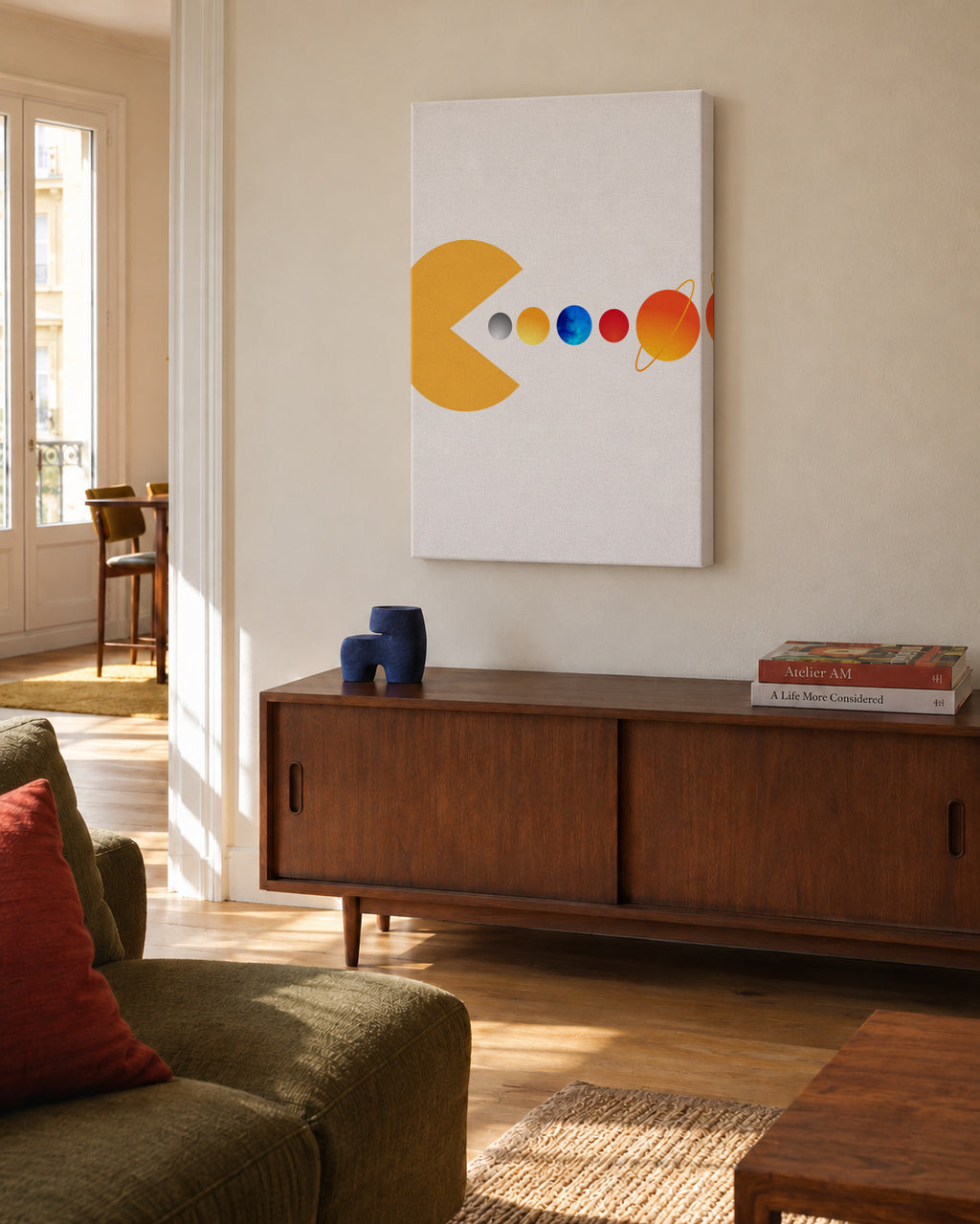 Yam Yam! Light - Unframed canvas in an interior