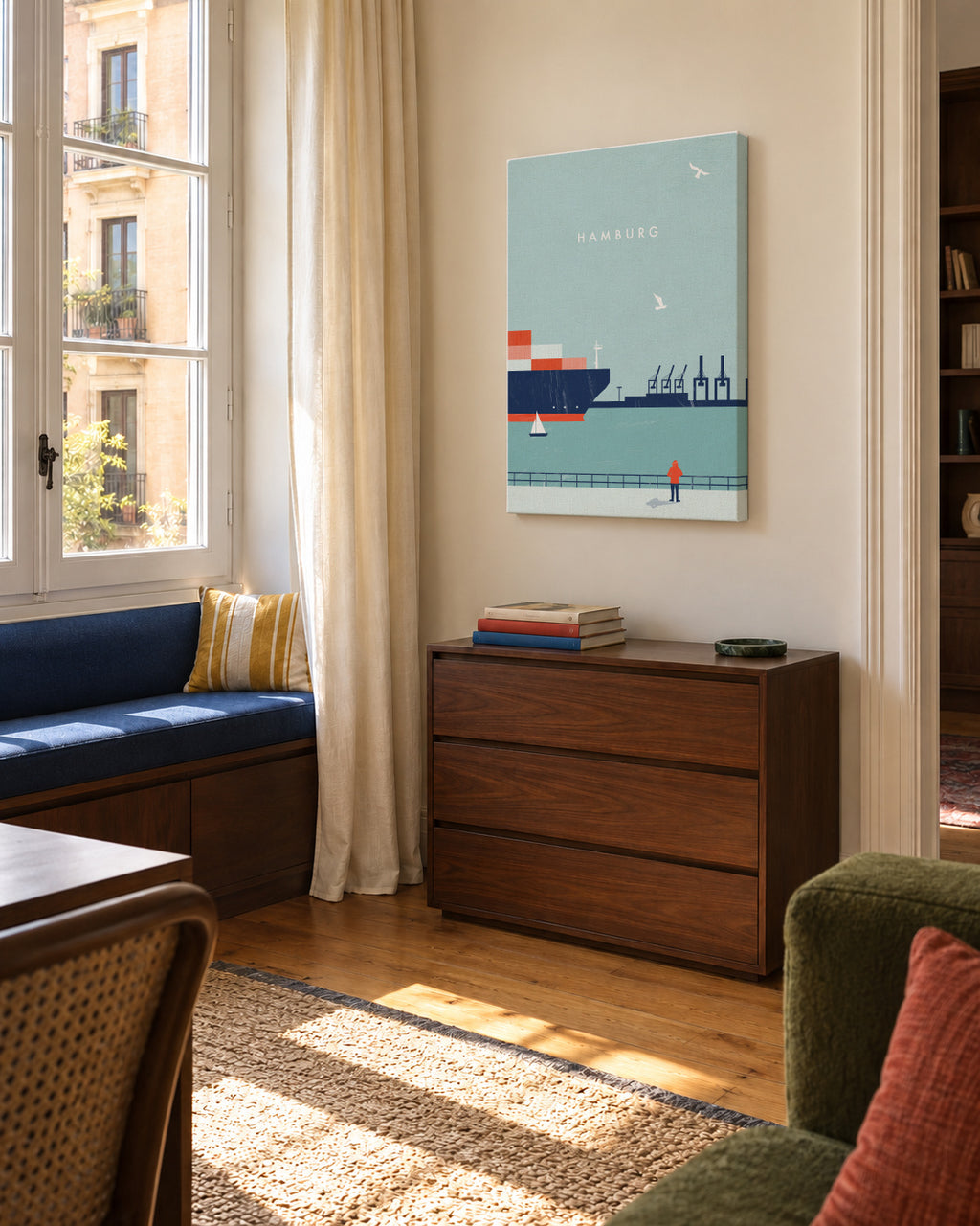 Hamburg - Unframed canvas in an interior