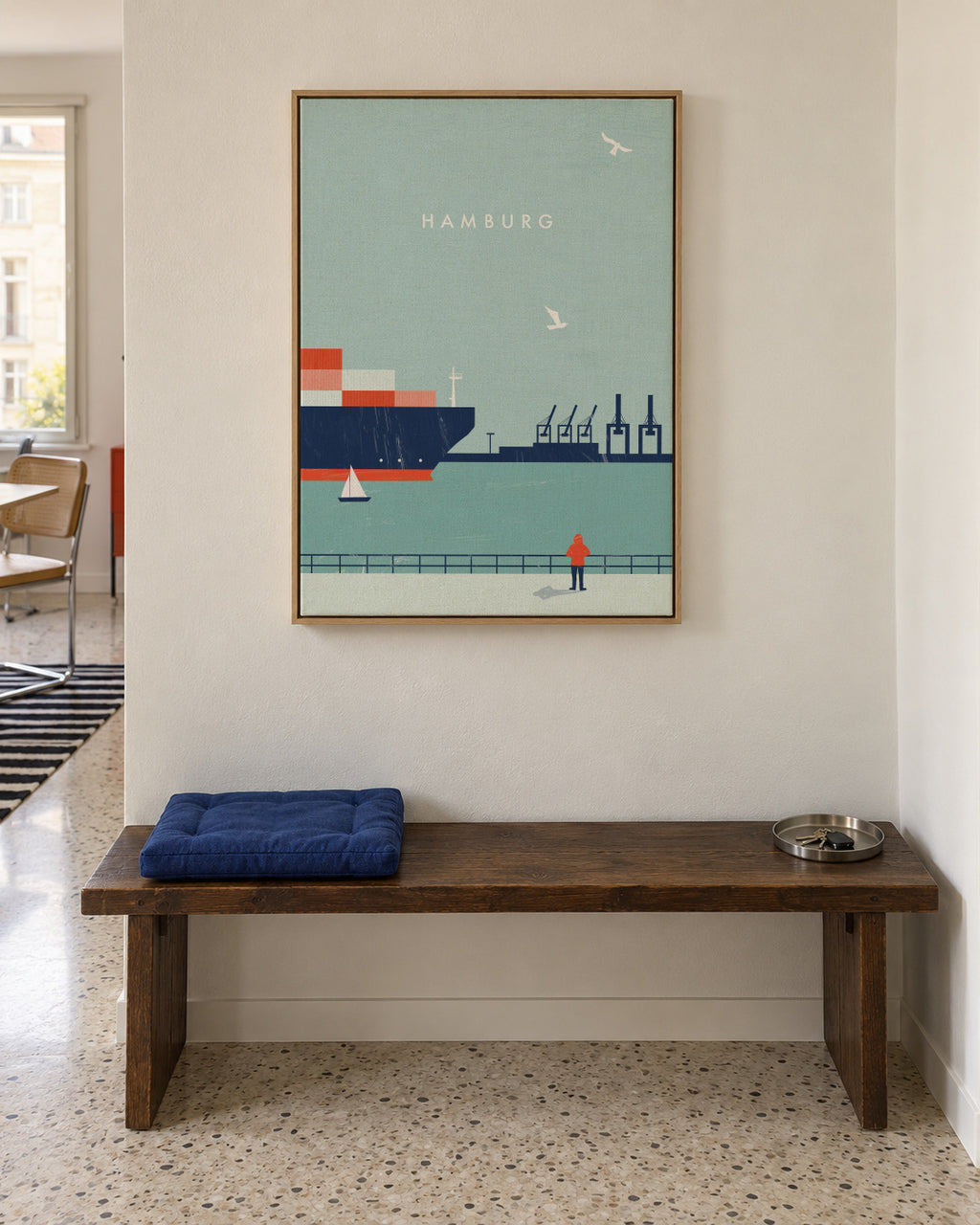 Hamburg - Framed canvas in an interior