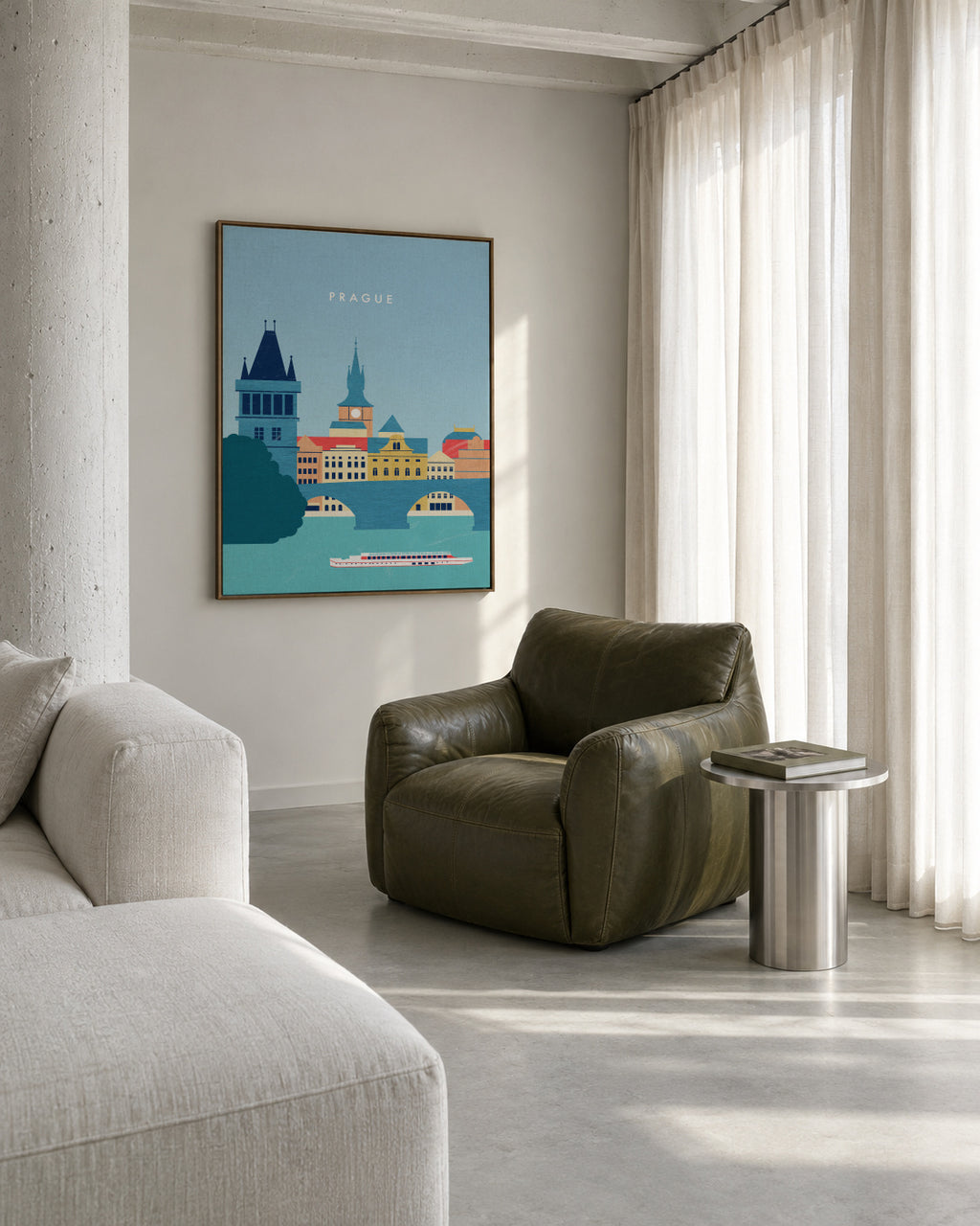 Prague - Framed canvas in an interior