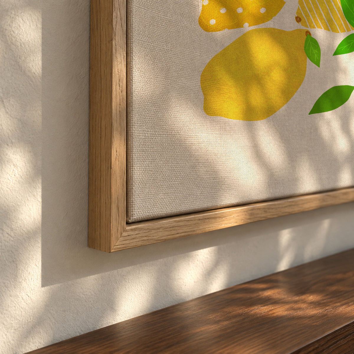 Lemon crowd - Framed canvas detail