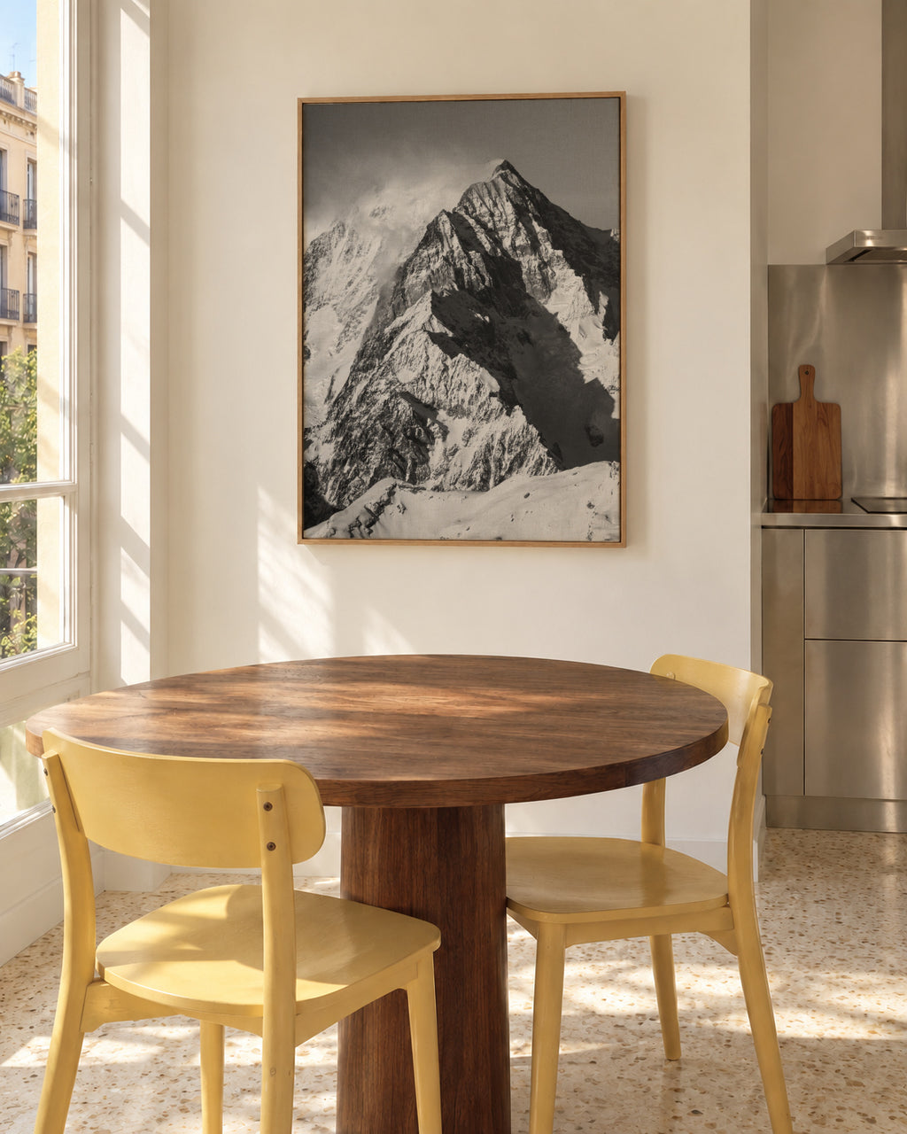 Mont Blanc 2 - Framed canvas in an interior