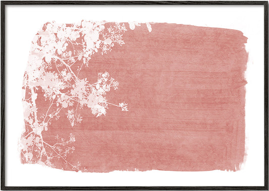 Tree foliage on red paint