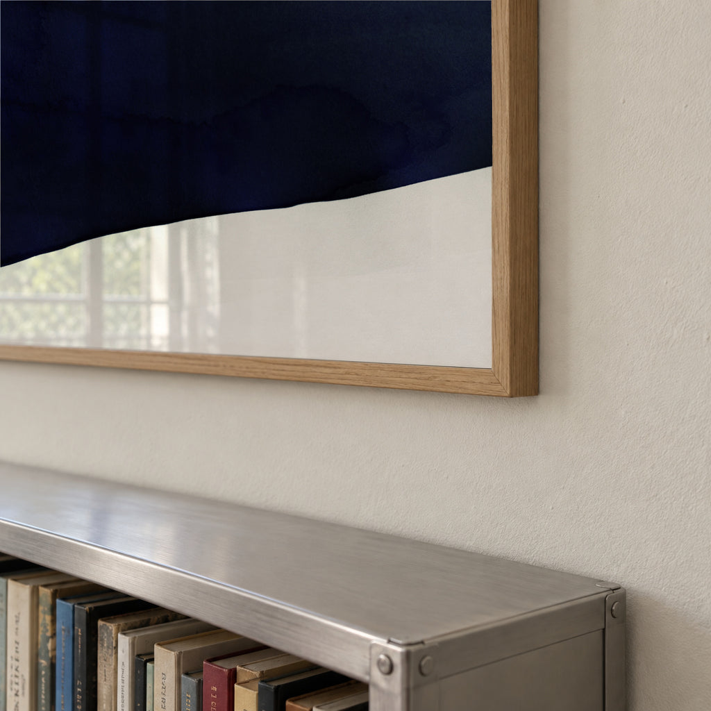 Minimal navy blue abstract 01 - Framed poster detail