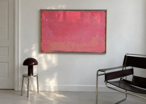 Minimal Abstract Fuschia Colorfield Painting 01 - Framed poster in an interior