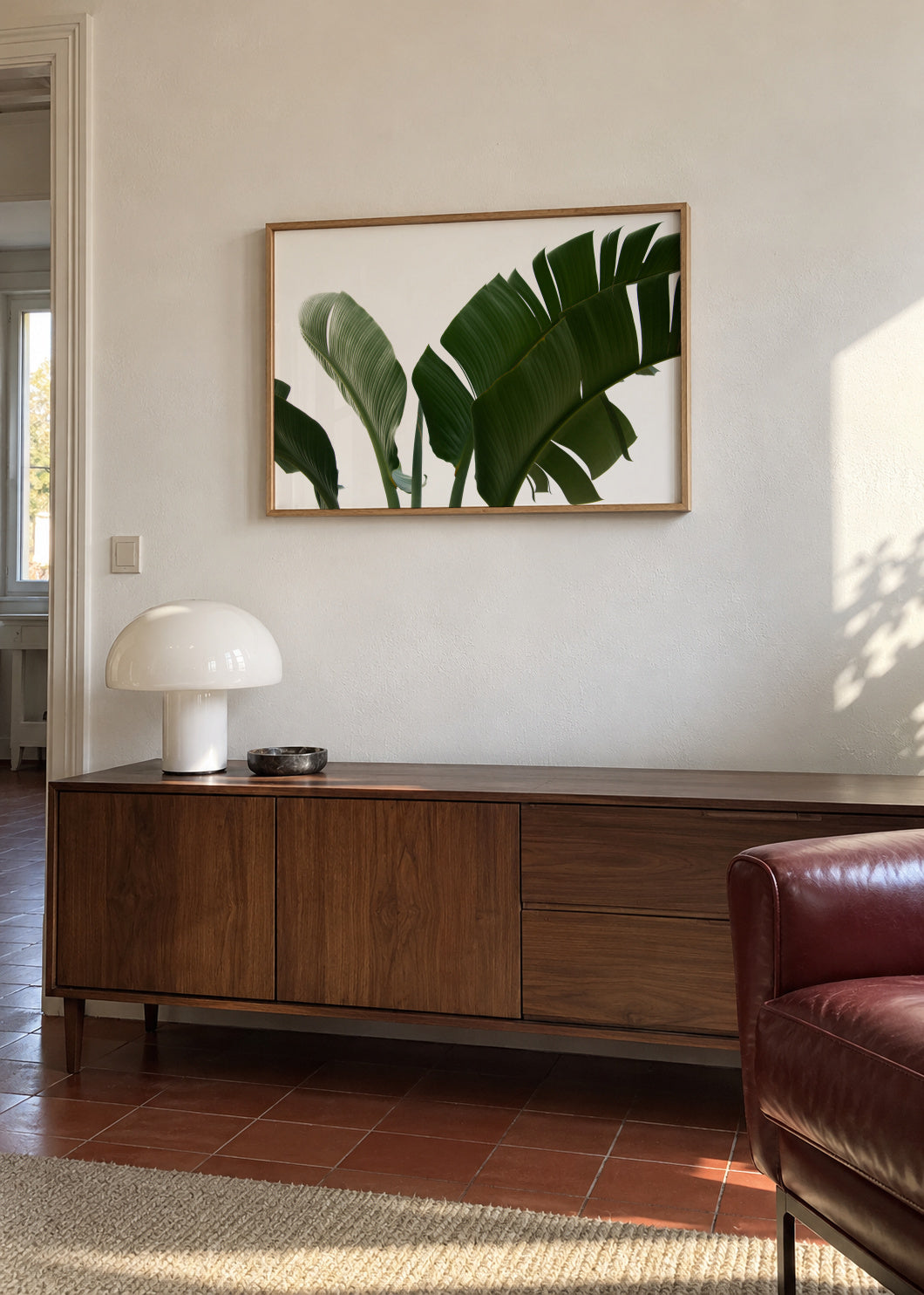 Travellers Palm Leaves 06 - Framed poster in an interior