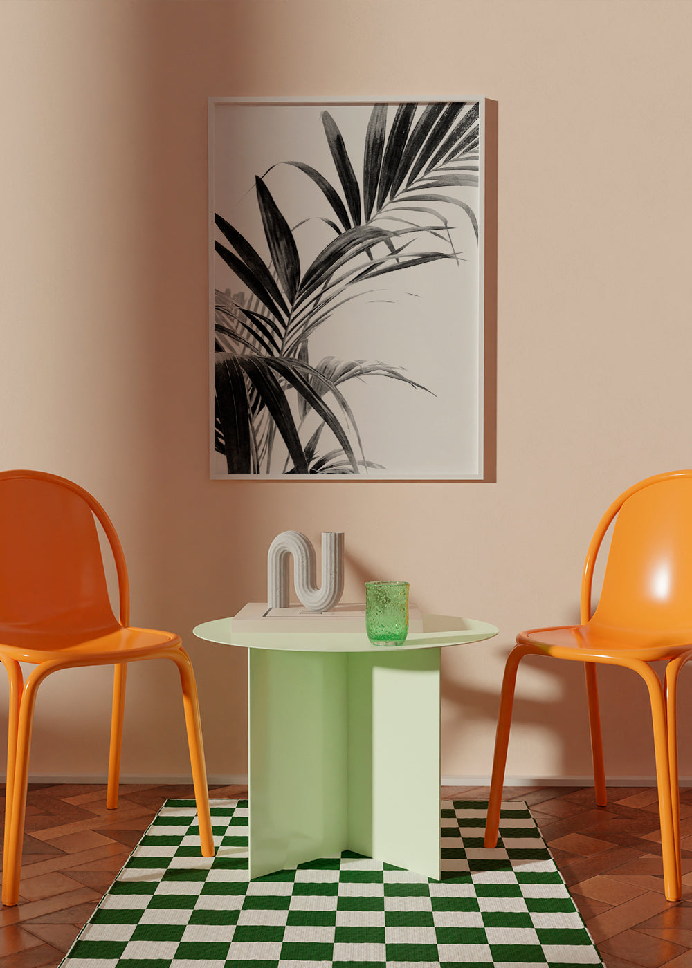 Palm Leaves Black and White 03