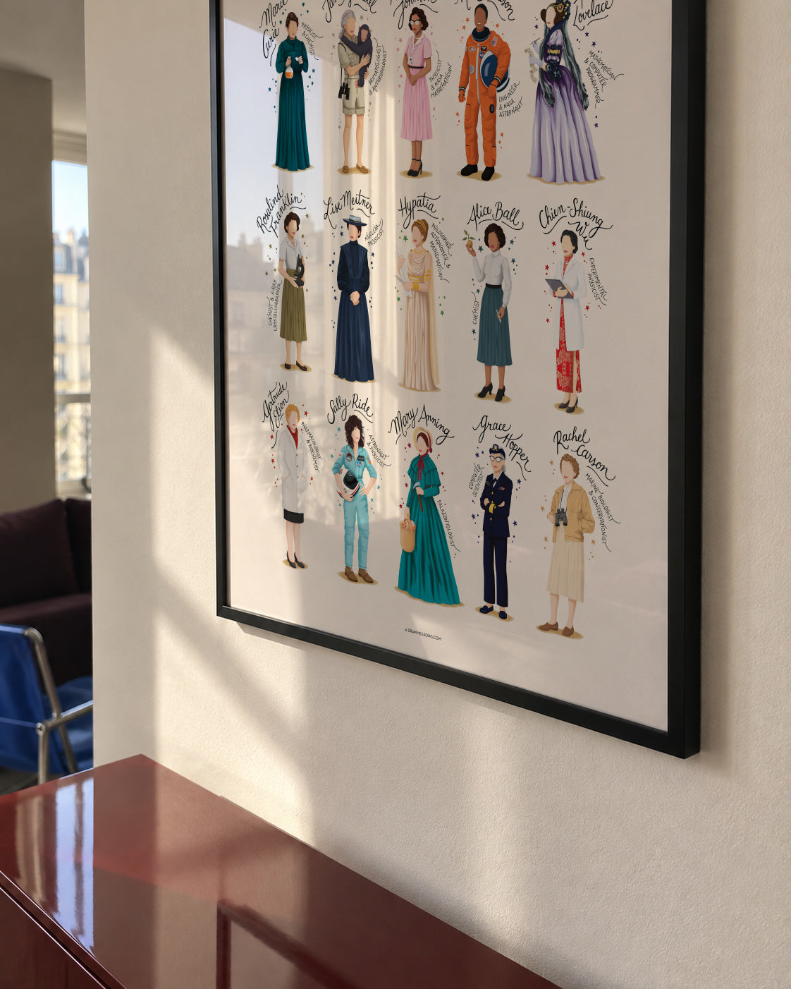 Women of Science - Framed poster in an interior