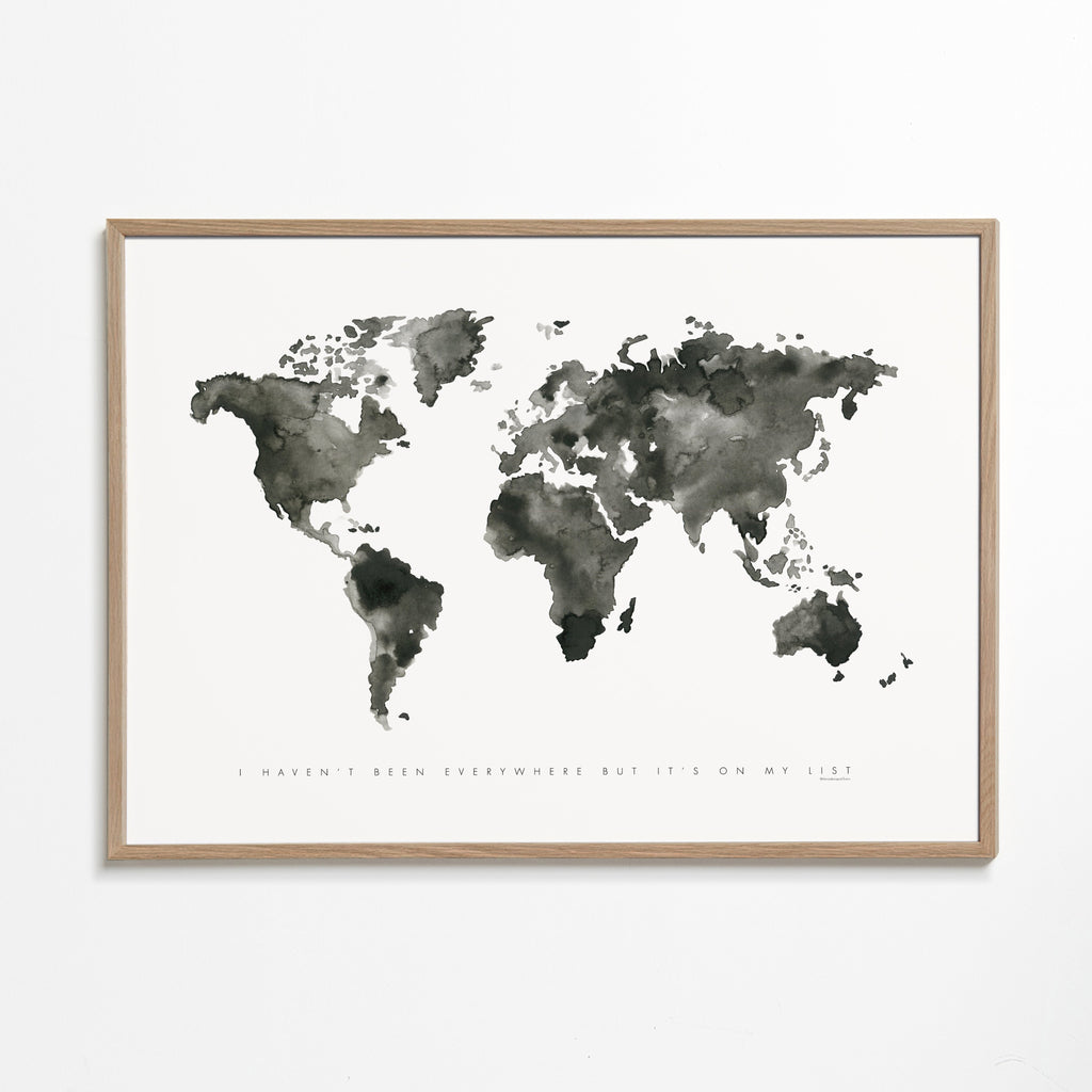 World map monochrome