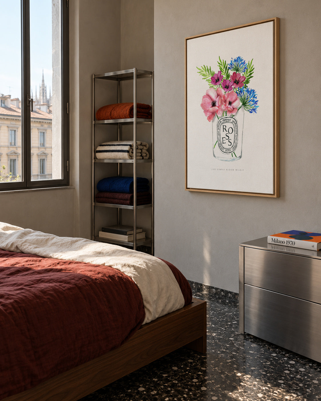 Diptyque Florals - Framed canvas in an interior