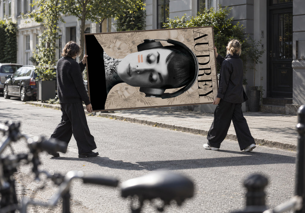 Audrey headphones - Framed canvas in an interior