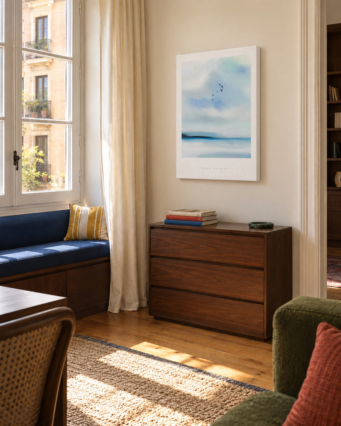 Pure shores - Unframed canvas in an interior