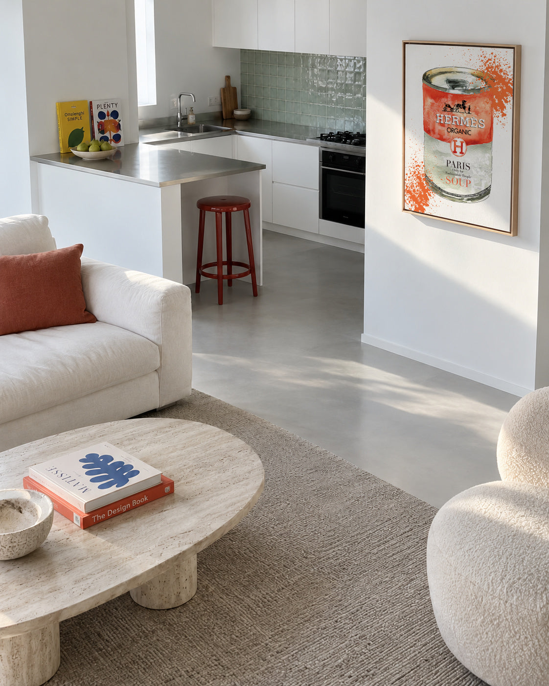 Hermes Soup - Framed canvas in an interior