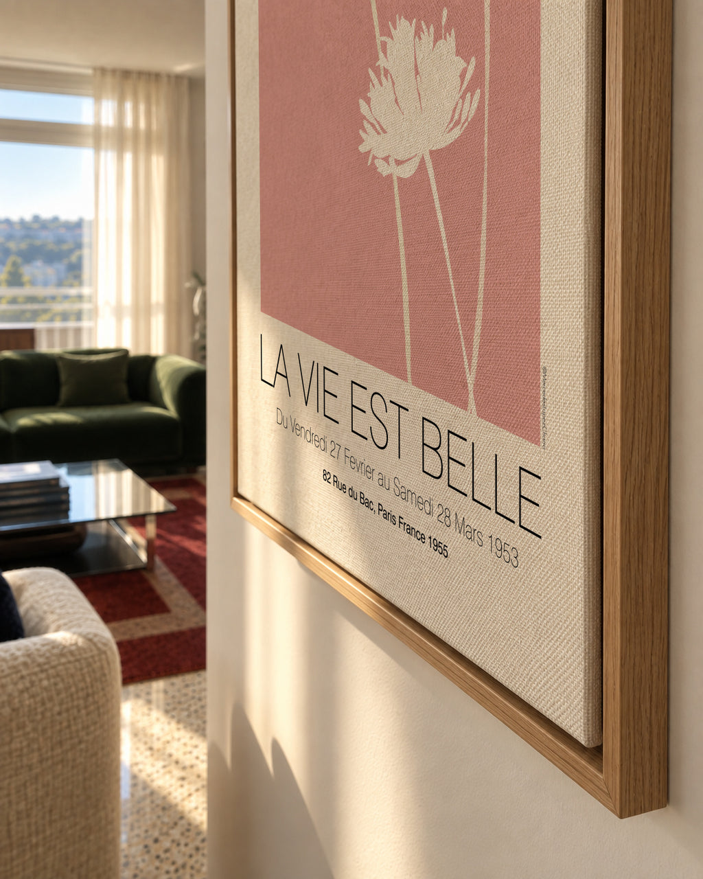 Matisse La Vie Est Belle Pink - Framed canvas detail