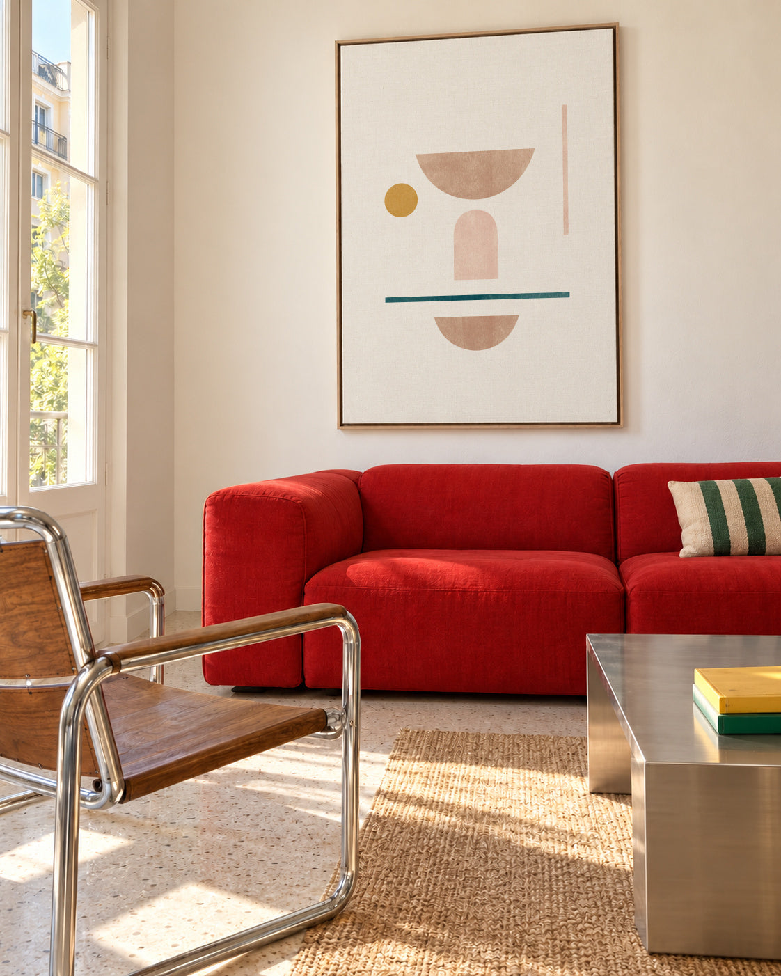 Geometric No 02 - Framed canvas in an interior