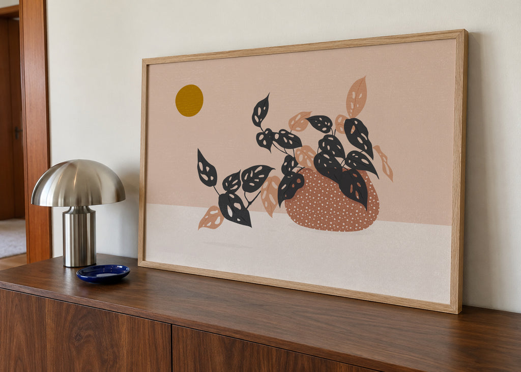 Monkey Mask Plant - Framed poster in an interior