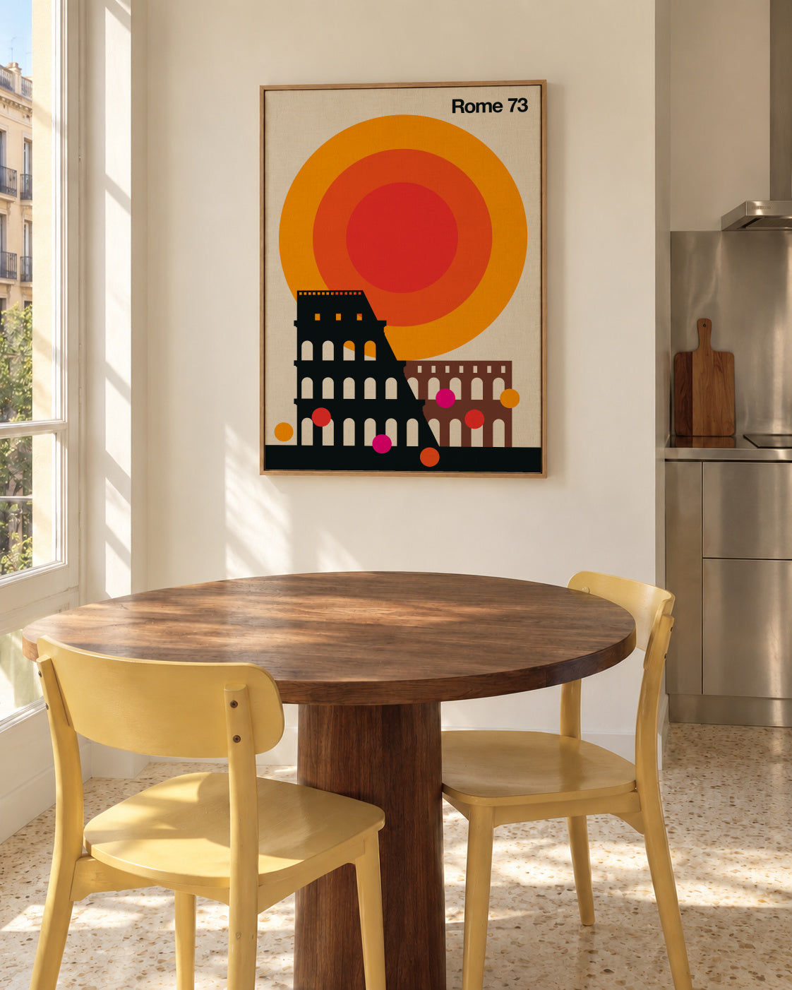 Rome 73 - Framed canvas in an interior