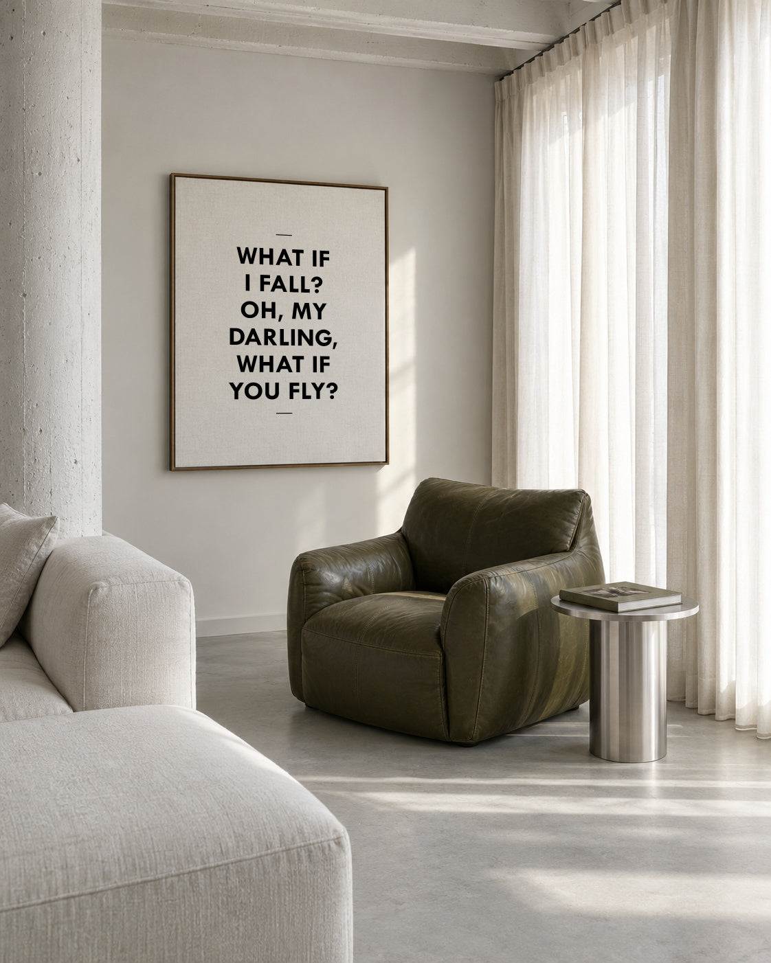 What If - Framed canvas in an interior