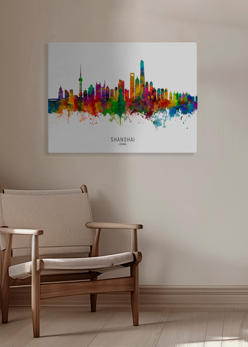 Shanghai Skyline multicolor