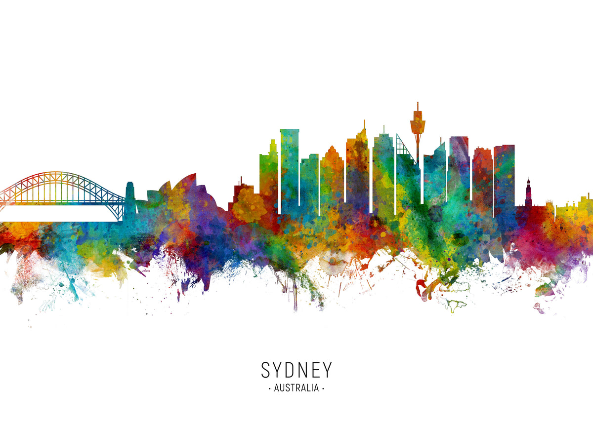 Sydney Skyline multicolor - Unframed art print