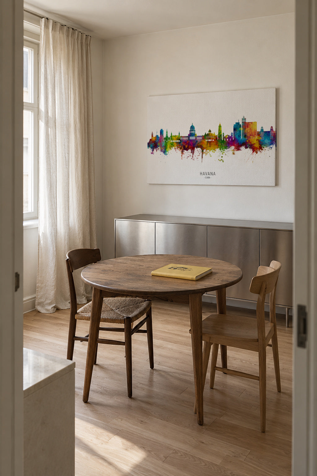 Havana Skyline multicolor - Unframed canvas in an interior