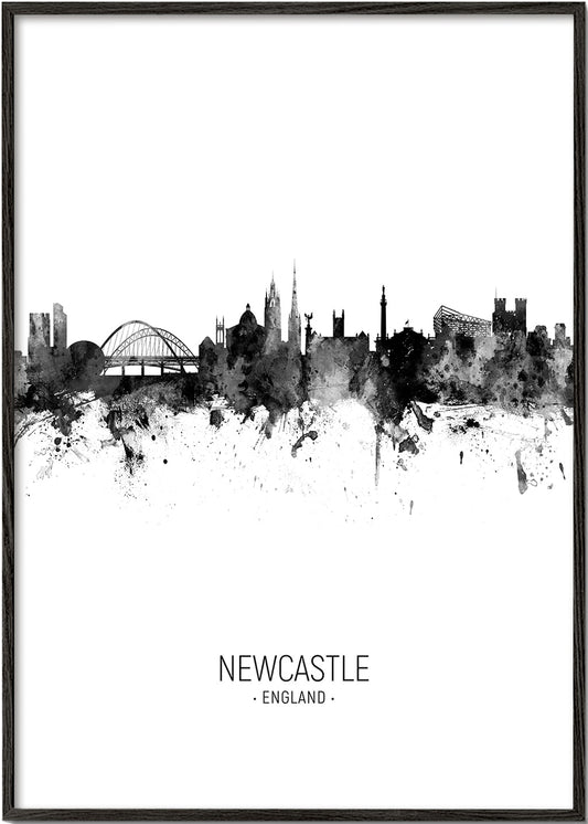 Newcastle Skyline en blanco y negro