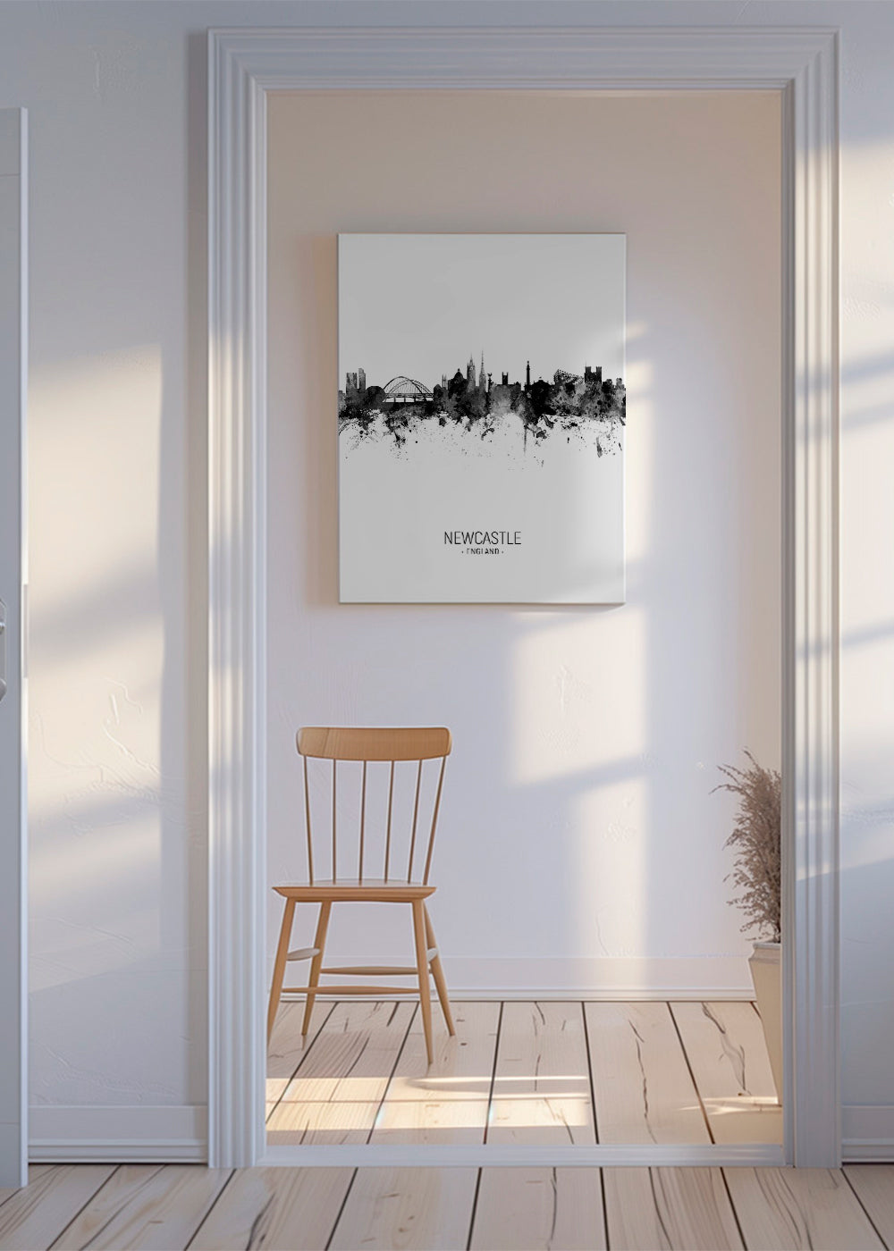 Newcastle Skyline en blanco y negro