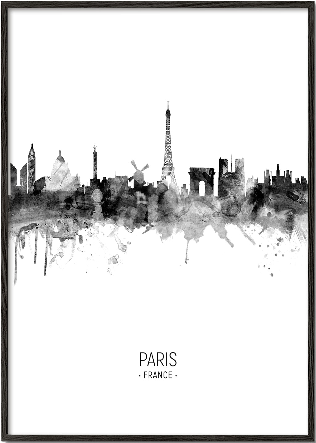 Paris Skyline en blanco y negro