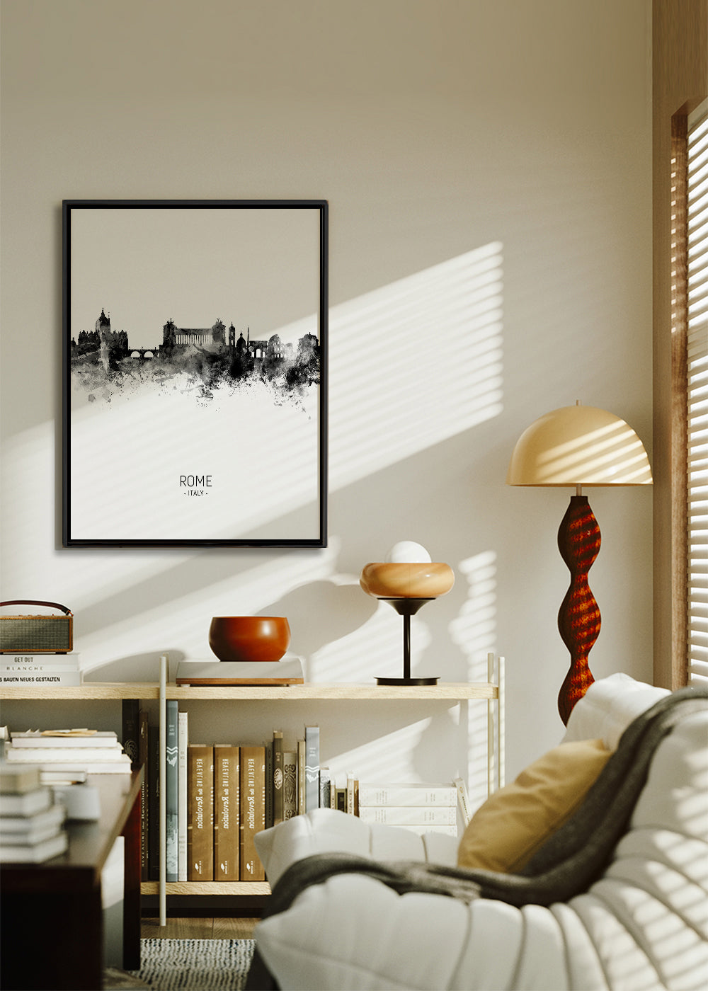 Rome Skyline en blanco y negro